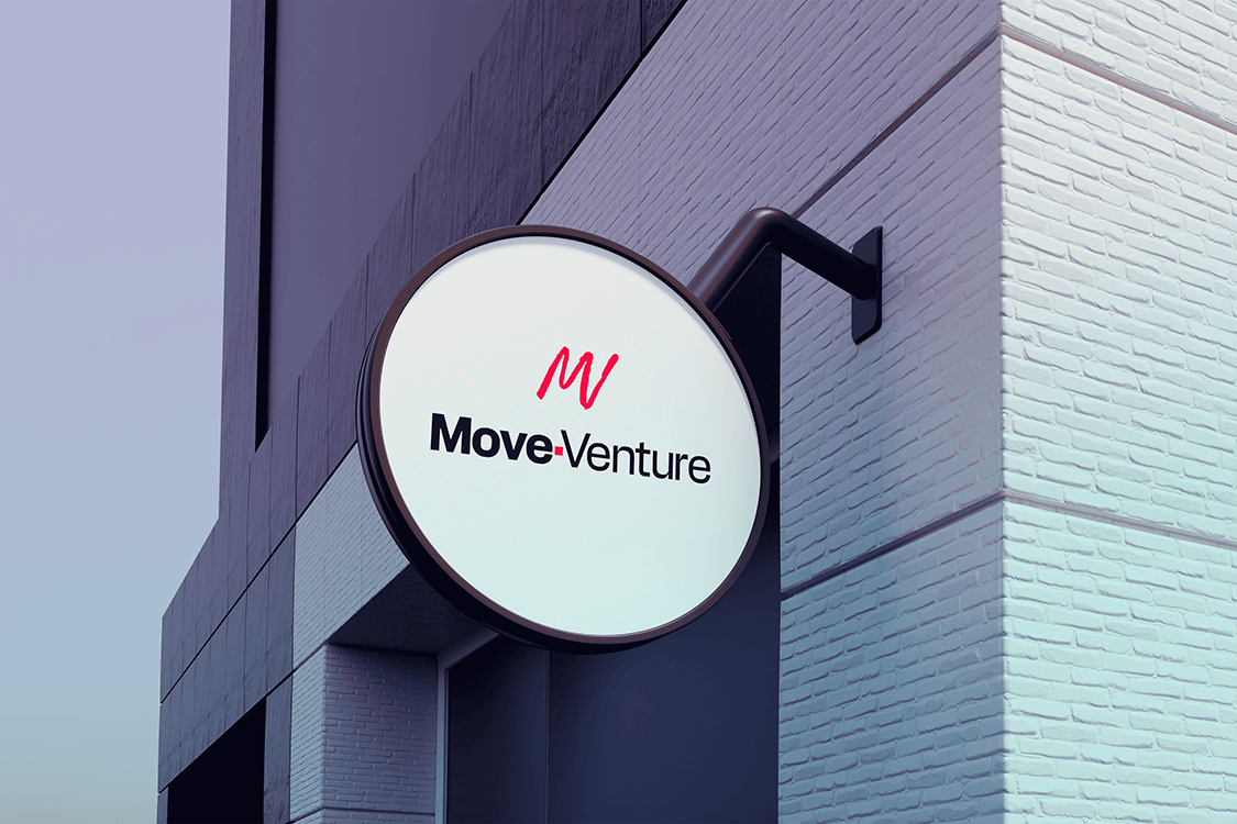 Muestra de la identidad visual diseñada para Move Venture